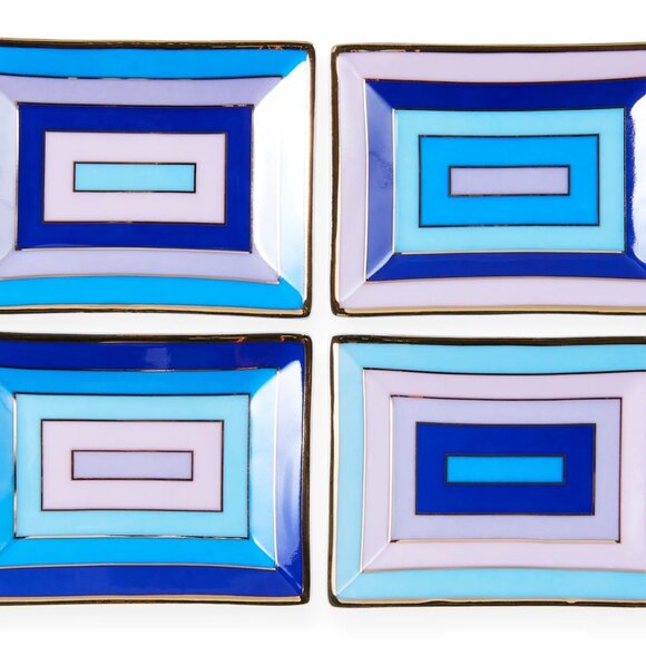 NIB Jonathan Adler - Scala Petite Tray Set Blue & Purple - Picture 2 of 3